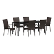 vidaXL Garden Dining Set 7 pcs Brown Powder-Coated Steel