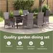 vidaXL Garden Dining Set 7 pcs Grey Powder-Coated Steel