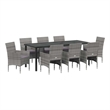 vidaXL Garden Dining Set 9 pcs Grey Poly Rattan