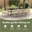 vidaXL Garden Dining Set 9 pcs Beige and Black Rattan