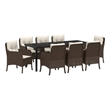 vidaXL Garden Dining Set 9 pcs Brown Poly Rattan