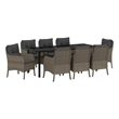 vidaXL Garden Dining Set 9 pcs Grey Poly Rattan