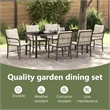 vidaXL Garden Dining Set 7 pcs Brown Poly Rattan