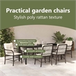 vidaXL Garden Dining Set 7 pcs Brown Poly Rattan