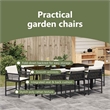vidaXL Garden Dining Set 9 pcs Black Poly Rattan