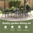 vidaXL Garden Dining Set 7 pcs Black Poly Rattan