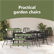 vidaXL Garden Dining Set 7 pcs Black Poly Rattan