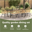 vidaXL Garden Dining Set 9 pcs Brown Poly Rattan