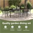 vidaXL Garden Dining Set 7 pcs Black Poly Rattan