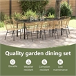 vidaXL Garden Dining Set 9 pcs Brown Poly Rattan