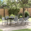vidaXL Garden Dining Set 9 pcs Grey Poly Rattan