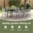 vidaXL Garden Dining Set 9 pcs Grey Poly Rattan