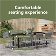vidaXL Garden Dining Set 9 pcs Grey Poly Rattan