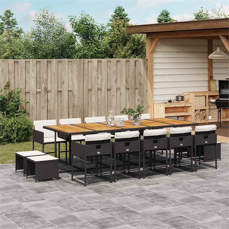 vidaXL Garden Dining Set Black and brown