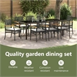 vidaXL Garden Dining Set 9 pcs Black Rattan