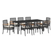 vidaXL Garden Dining Set 9 pcs Black Rattan