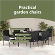 vidaXL Garden Dining Set 7 pcs Black Poly Rattan