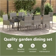 vidaXL Garden Dining Set 9 pcs Grey Poly Rattan