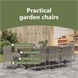 vidaXL Garden Dining Set 9 pcs Grey Poly Rattan