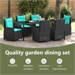 vidaXL Garden Dining Set 7 pcs Black Poly rattan