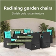 vidaXL Garden Dining Set 7 pcs Black Poly rattan