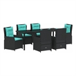 vidaXL Garden Dining Set 7 pcs Black Poly rattan