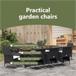 vidaXL Garden Dining Set 9 pcs Black Poly Rattan