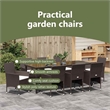 vidaXL Garden Dining Set 9 pcs Brown Poly Rattan