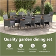 vidaXL Garden Dining Set 9 pcs Grey Poly Rattan