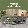 vidaXL Garden Dining Set 9 pcs Grey Poly Rattan