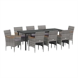 vidaXL Garden Dining Set 9 pcs Grey Poly Rattan