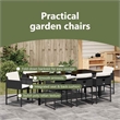 vidaXL Garden Dining Set 9 pcs Black Poly Rattan