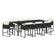 vidaXL Garden Dining Set 9 pcs Black Poly Rattan