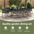 vidaXL Garden Dining Set 9 pcs Grey Poly Rattan