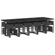vidaXL 15 Piece Patio Dining Set with Cushions Black Poly Rattan