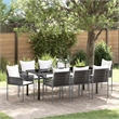 vidaXL Garden Dining Set 9 pcs Brown and Black PE Rattan