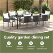 vidaXL Garden Dining Set 9 pcs Brown and Black PE Rattan