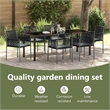 vidaXL Garden Dining Set 7 pcs Black PE Rattan