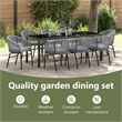 vidaXL Garden Dining Set 9 pcs Anthracite Powder-Coated Steel