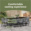 vidaXL Garden Dining Set 9 pcs Anthracite Powder-Coated Steel