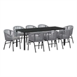 vidaXL Garden Dining Set 9 pcs Anthracite Powder-Coated Steel