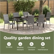 vidaXL Garden Dining Set 7 pcs Grey Powder-Coated Steel