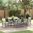 vidaXL Garden Dining Set 7 pcs Black Poly Rattan