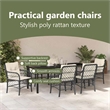 vidaXL Garden Dining Set 7 pcs Black Poly Rattan