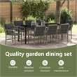 vidaXL Garden Dining Set 9 pcs Grey Poly Rattan