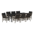 vidaXL Garden Dining Set 9 pcs Grey Poly Rattan