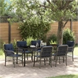 vidaXL Garden Dining Set 7 pcs Grey and Black Rattan