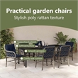 vidaXL Garden Dining Set 7 pcs Grey and Black Rattan