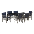 vidaXL Garden Dining Set 7 pcs Grey and Black Rattan