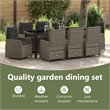 vidaXL Garden Dining Set 9 pcs Grey Poly Rattan